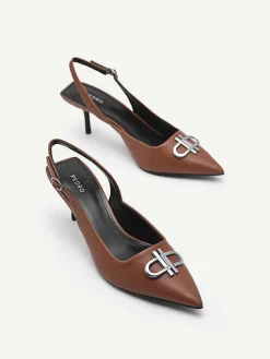 Pedro Icon Leather Pointed Slingback Pumps