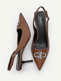 Pedro Icon Leather Pointed Slingback Pumps