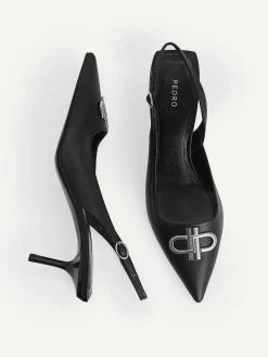 Pedro Icon Leather Pointed Slingback Pumps