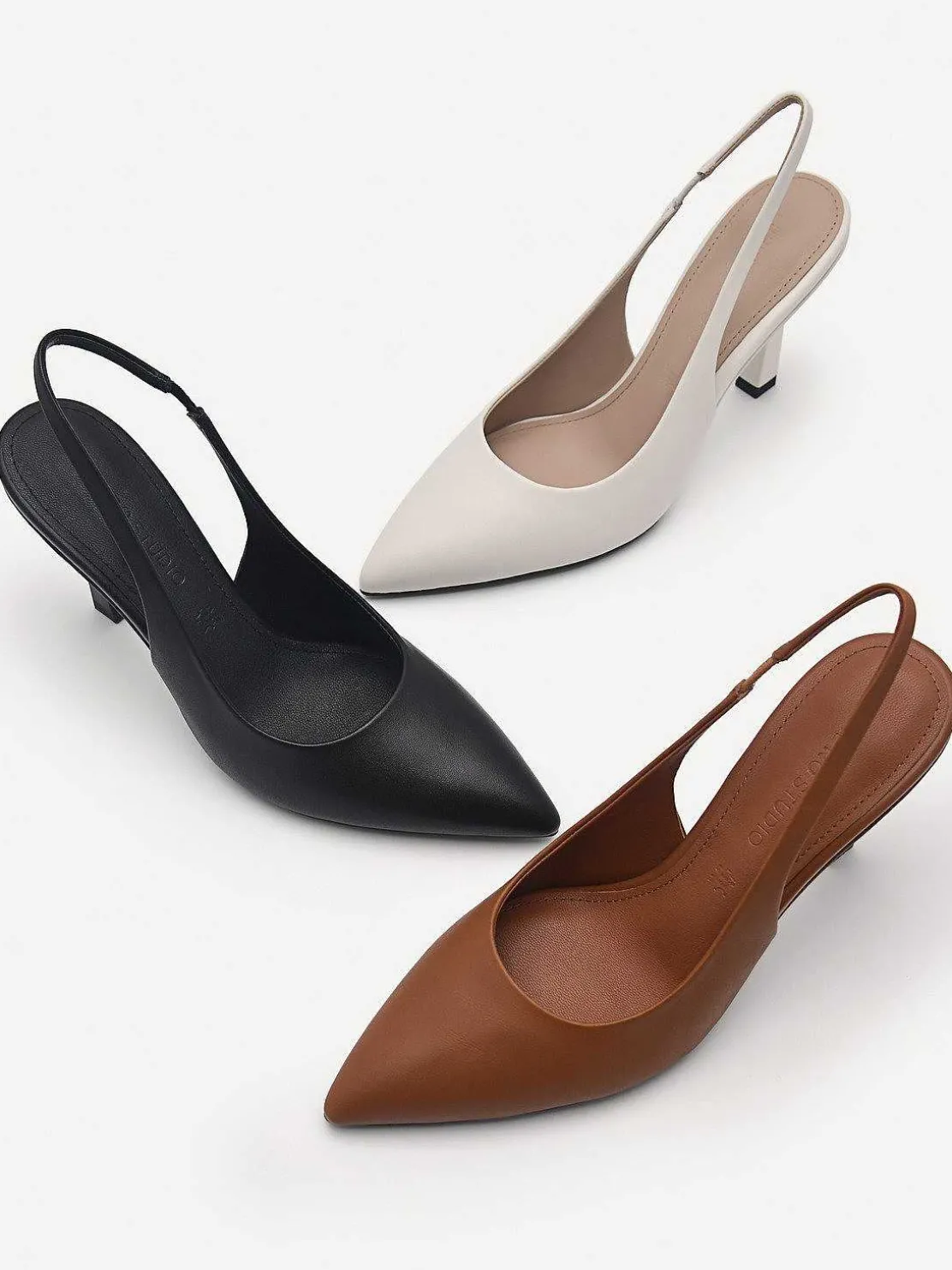 Pedro Studio Liza Leather Slingback Pumps