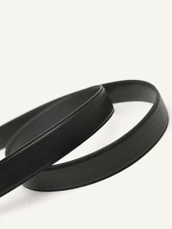 Reversible Embossed Leather Tang Belt