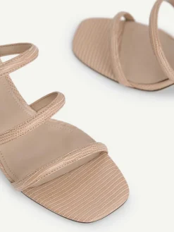 Strappy Heel Lizard-Effect Sandals