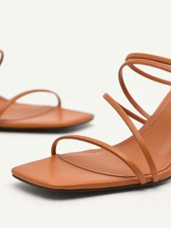 Strappy Heel Sandals - Orange