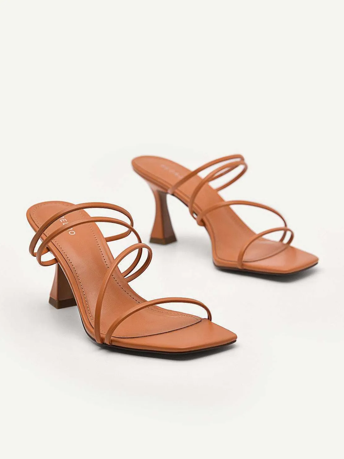 Strappy Heel Sandals - Orange