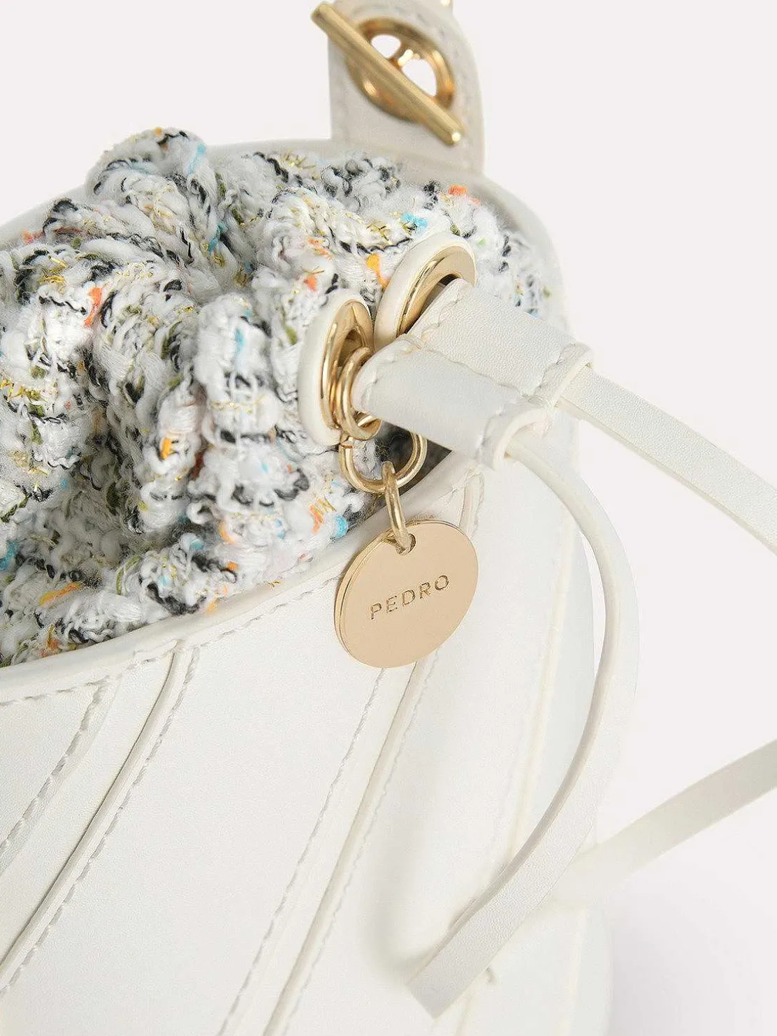 Tweed Drawstring Bucket Bag