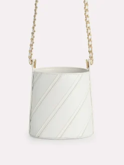 Tweed Drawstring Bucket Bag