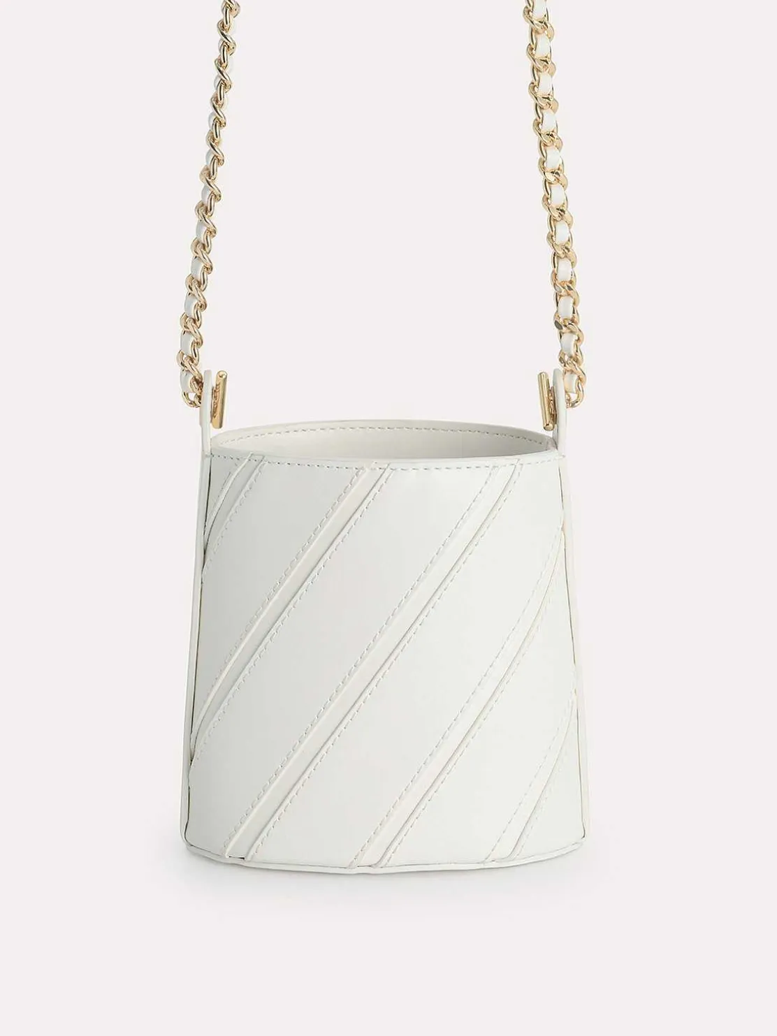 Tweed Drawstring Bucket Bag