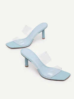 Vinyl Double Strap Heel Sandals