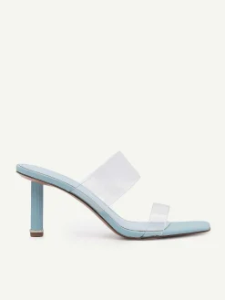 Vinyl Double Strap Heel Sandals