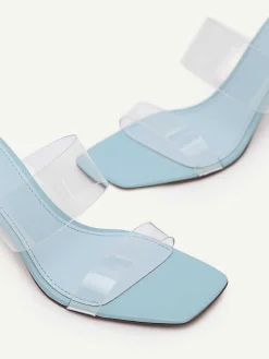 Vinyl Double Strap Heel Sandals