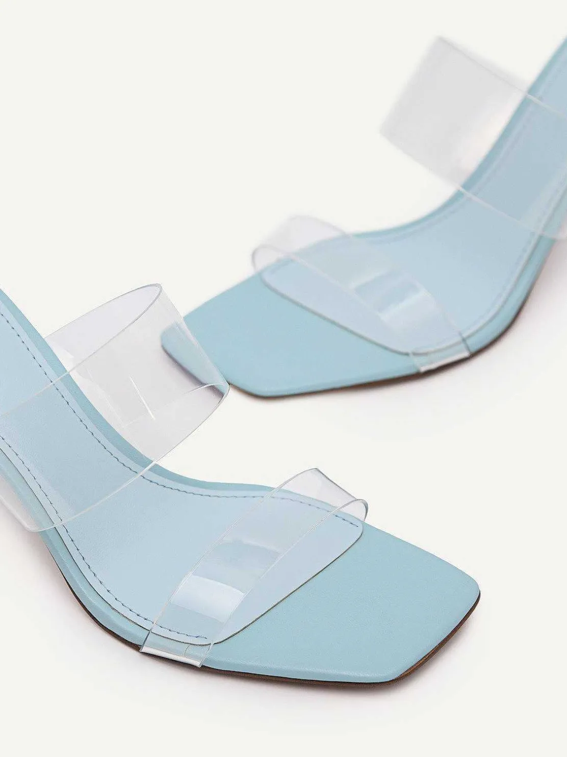 Vinyl Double Strap Heel Sandals