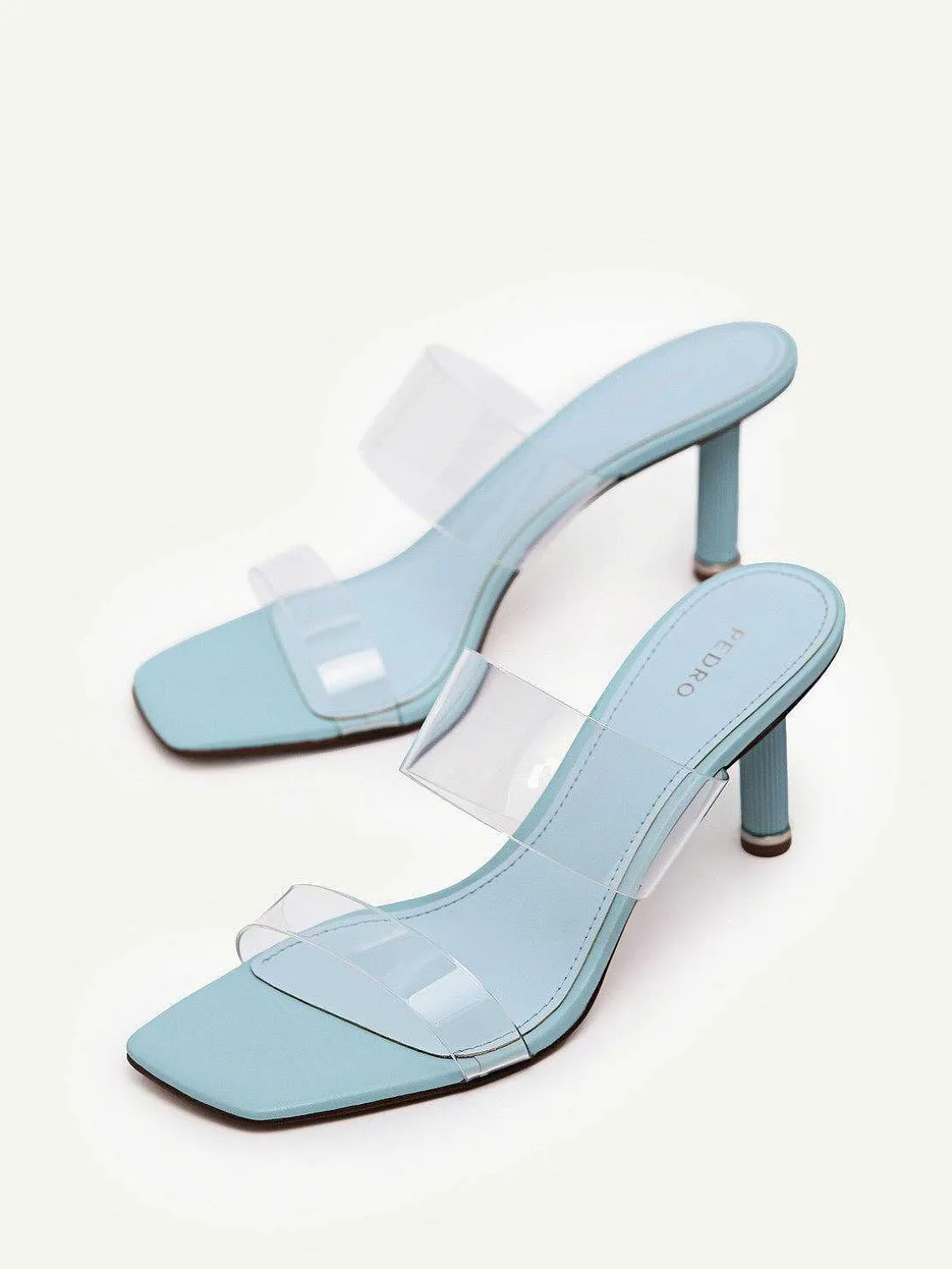 Vinyl Double Strap Heel Sandals