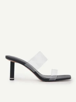 Vinyl Double Strap Heel Sandals