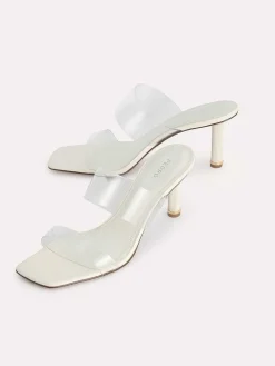 Vinyl Double Strap Heel Sandals