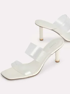 Vinyl Double Strap Heel Sandals