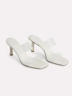 Vinyl Double Strap Heel Sandals