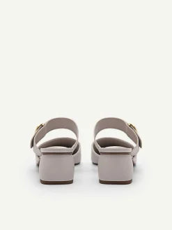Yasmin Linen Heel Mules